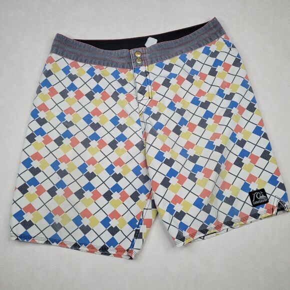 Quiksilver Diamond Dobby Surfing Swimming STRETCH Men’s Board Shorts 34 - Picture 1 of 16